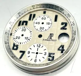 26170st Audemars Piguet 15400or Royal Oak Offshore White Arabic Chronograph Dial Insert