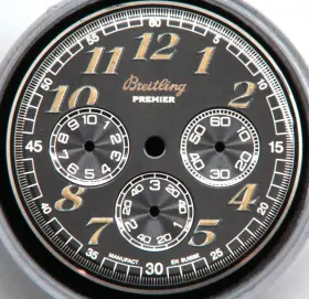 B245 Breitling Genuine Navitimer Premier Watch Dial Black 30.5mm Diameter