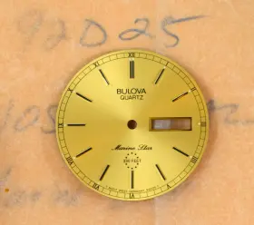 Bulova 92d25 Marine Star Quartz Wrist Watch Dial New Old Stock Gold-tone