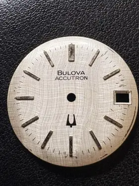 Bulova Accutron 40052 Vintage Linen-textured Silver-tone Dial - Cal. 2181 28.5mm