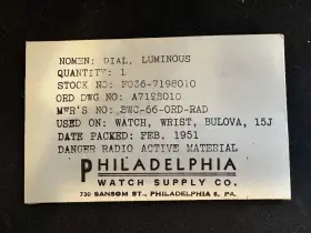 Bulova Fo36-7198010 Caliber 10ak Military Issue Luminous Dial New In Packaging