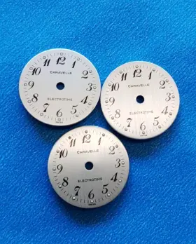Caravelle Esa-9200 Electrodyne Swiss 6udc 17mm Watch Dial. Brushed Silver. Original