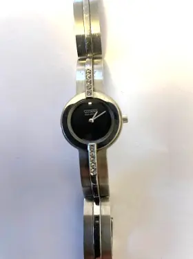 180239 Citizen 180329 Eco-drive Watch Ladies Rhinestone Silver Japan Movt Water Resist