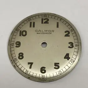 L052 Galmor Vintage 26.5mm Silver Military Wrist Watch Dial Only