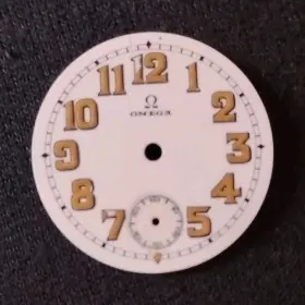 Omega 275-s White Gold Dial Arabic Numerals Subdial For 275 S Pocket Watch
