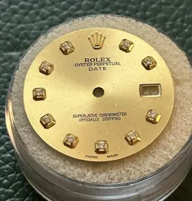 Rolex 115233 Date 34mm Watch Custom Champagne Diamond Dial For Models And 115203