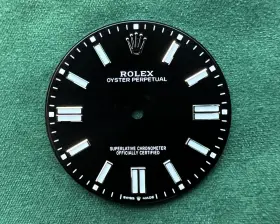 124300 Rolex Authentic 41mm Oyster Perpetual Black And Chroma Stick Dial Ref #663