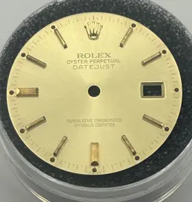 16203 Rolex 16000 16013 16233 16264 100% Genuine Vintage Mens Datejust 36mm Ghost Fat Gold Stick Marker Dial