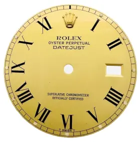 16013-16014 Rolex Rare Datejust 36mm Buckley Champagne Gold Roman Dial 16013 Genuine