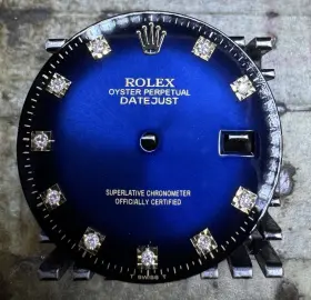 Rolex 16014 16030 16200 16234 16220 Mens Datejust Custom Blue Vignette Diamond Dial For Models