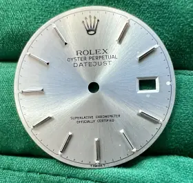 16200 Rolex 16014 16030 16234 Datejust Silver Stick Marker Dial 36mm For Ref. Oc#192