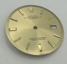 1601 Rolex 1603 Mens 36mm Datejust Champagne Stick Dial Ref