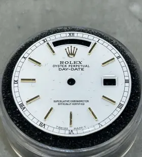 18038-18238 Rolex Quickset President White Dial Gold Stick Marker For 18038 18238 Refinished