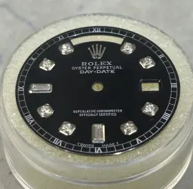 18039-18239 Rolex White Gold President Custom Black Baguette Diamond Dial For 18039 18239