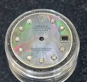 178274 Rolex 68240 68274 178240 Ladies Midsize Datejust Custom Dark Mop Diamond Dial