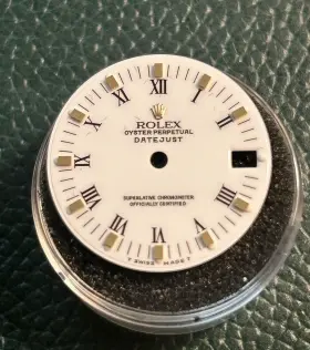 Rolex 68273 68263 68278 White Roman Baton Dial For Midsize Quickset Datejust