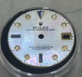 168623 Rolex 68623 168263 35mm Yachtmaster Custom Mop Diamond Sapphire Marker Dial For Model