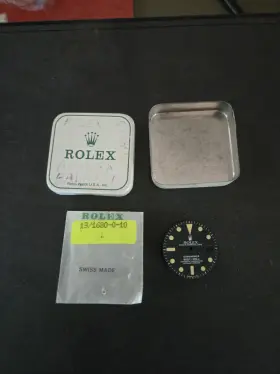 Rolex B13/1680-0-10-k1 Nos Submariner 1680 Dial. Flat Black With Tritium. Very Good Condition