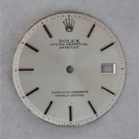Rolex R8653 Oyster Perpetual Datejust Silver Metal Watch Dial Non-numeric Hour Marks