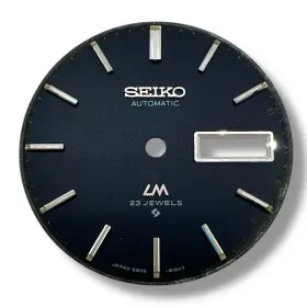 Seiko 5606-8100 Watch Dial Black Lord Matic Automatic Day Date 28.3mm