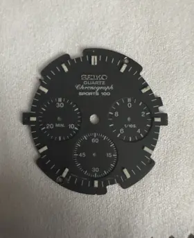 Seiko 7a28-7049 Genuine Used Black Dial Quartz Chronograph 7a28-7040