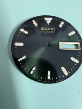 Seiko 7n43-712mr2 7n43-712mr 2 Watch Dial - Deep Green With Gold Tone Accents Day/date 3