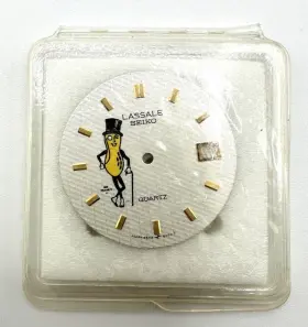Seiko Lassale 9552-6000 Nos Rare Quartz Mr. Peanut Silver Dial Part