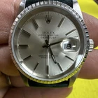Rolex Datejust 36MM Silver Dial/engine Turned Bezel Pre-owned. Price: $5500.00.