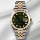 Rolex Datejust 36MM Yellow Gold Fluted Green Diamond Dial Jubilee Watch 16013 Pre-owned. Price: $5035.00.