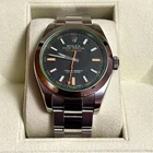 Rolex Milgauss 40MM Black Dial Green Crystal Steel Automatic Watch W/box Pre-owned. Price: $9995.00.