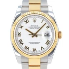 Rolex Datejust 116203 Two-tone White Roman 18KY Steel Oyster Watch Box & Paper Pre-owned. Price: $11850.00.