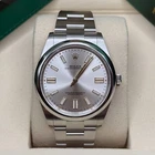 Rolex Oyster Perpetual 41 New 2025 Silver Stick Dial Stainless Steel. Price: $10995.00.