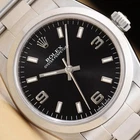 2001 Rolex Oyster Perpetual 77080 Midsize Black 3-6-9 Dial Stainless Steel Watch Pre-owned. Price: $4990.00.
