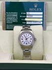 Rolex Ladies Oyster Perpetual 176200 Silver Dial Blue 3 9 Box Paper 26MM Pre-owned. Price: $5995.00.