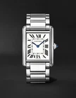 Cartier Tank Must New 2026 Large White Roman Stainless Steel Butterfly Clasp. Price: $4150.00.