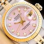 Rolex Ladies Datejust 69173 Pink Factory Diamond Dial 18K Gold Steel Watch Pre-owned. Price: $5995.00.