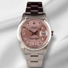 Rolex Date 34MM Ladies Pink Diamond Dial Oyster Steel Watch 15000 Pre-owned. Price: $5149.00.