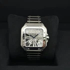 Santos De Cartier 40MM WHSA0015 Steel Skeleton Dial Hand Wind Men Watch New. Price: $34499.00.