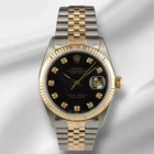 Rolex Datejust 36MM Yellow Gold Fluted Black Diamond Dial Jubilee Watch 16013 Pre-owned. Price: $5035.00.