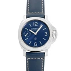 Panerai Luminor PAM01085 Hand-rolled 44MM Blue Stainless Pre-owned Box Paper. Price: $4300.00.