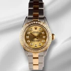 Rolex Oyster Perpetual 25MM 2-T 18K Yg 1.50CT Gold Dial Pave Watch 67193 Pre-owned. Price: $5249.00.