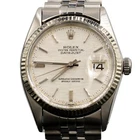 Mens Rolex Datejust Stainless STEEL/18K White Gold Watch Silver Linen Dial 16014 Pre-owned. Price: $5606.98.